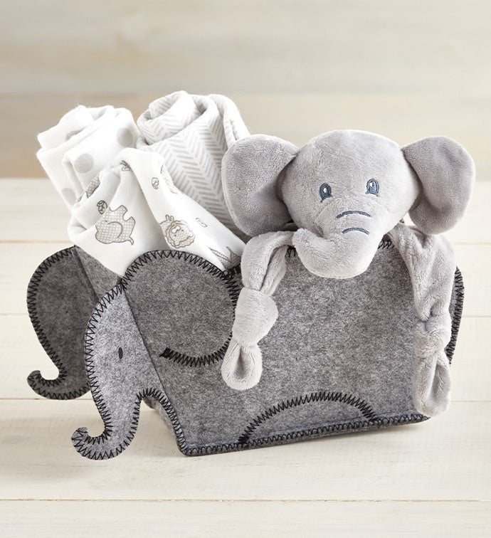 Welcome Baby Elephant Shaped 5 Piece Gift Set